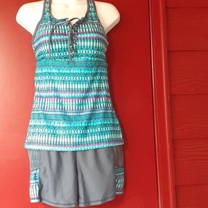 Free Country 2-Piece Tankini Swim Set, Tropic Turq